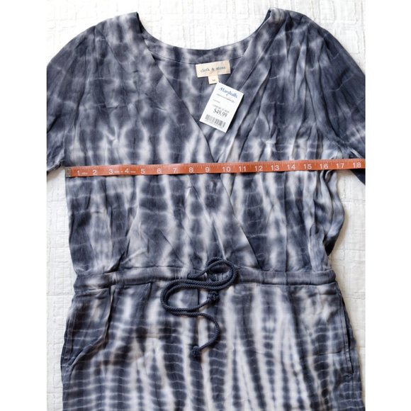 NEW Cloth & Stone Tie-Dyed Blue White Romper Medium - Picture 7 of 7